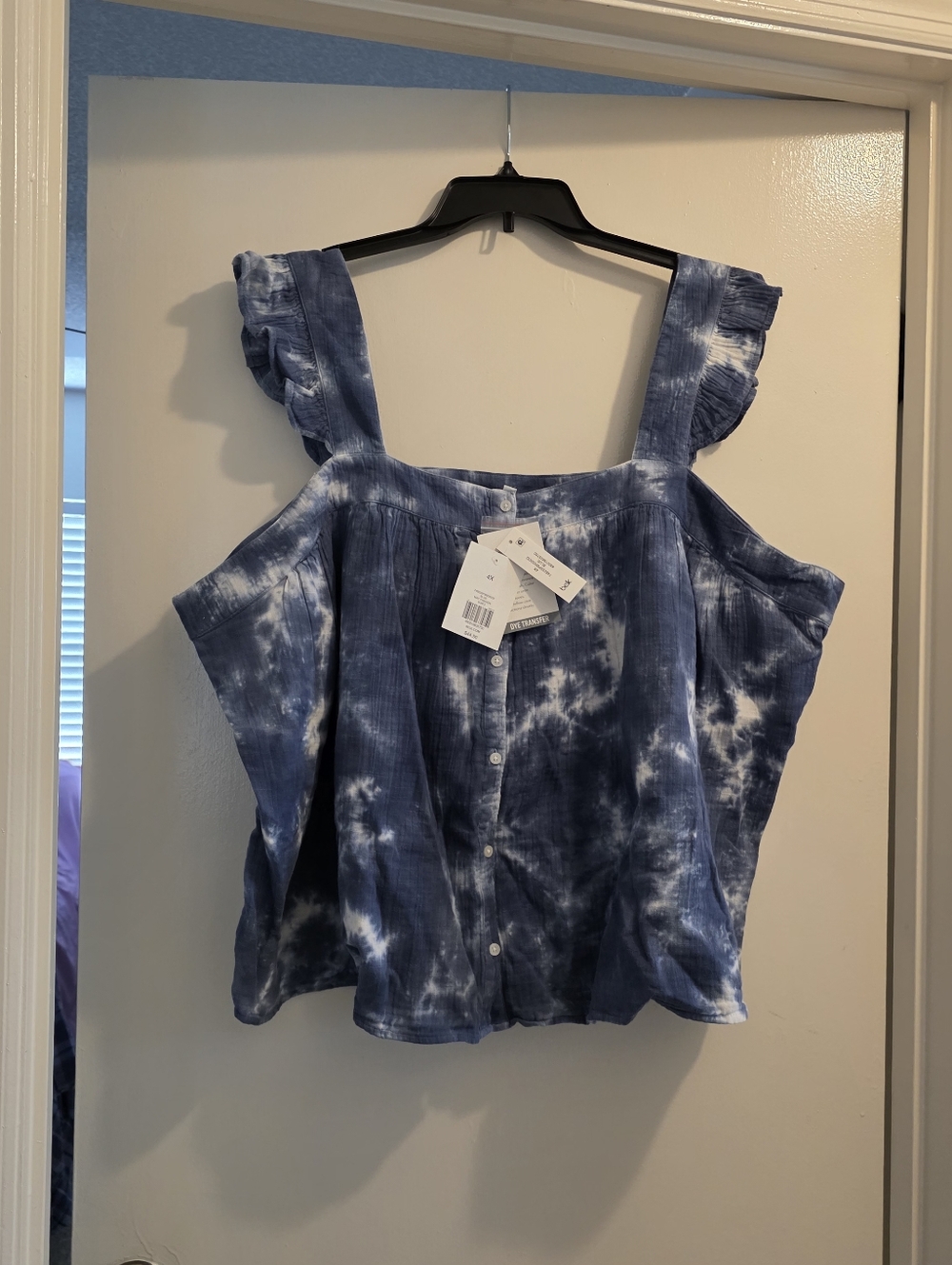 Plus-Size 4x Sleeveless Strappy Top - BLUE - NEW